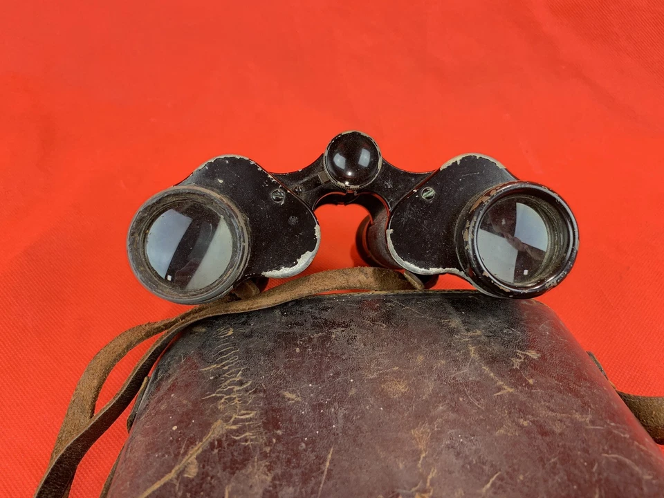 Binoculares Carl Zeiss originales de la Segunda Guerra Mundial estuche de cuero de la Marina de los Estados Unidos USN Foto 4 de 4