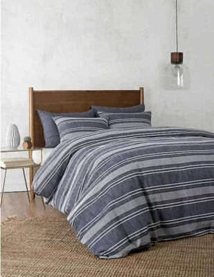 UGG Bayside King Duvet Comforter Cover Reversible Navy New
