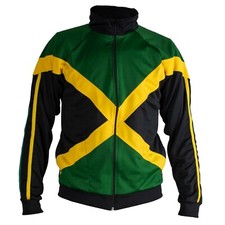 Rasta Reggae Jacke Jamaica Flagge Afrika Reißverschluss Pulli Trainingsanzug Arm