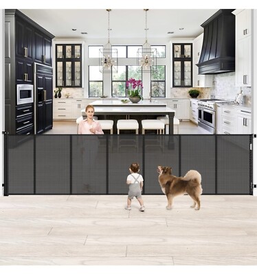 Retractable Baby Gates, Cufun Mesh Baby Gate for Child and Pet