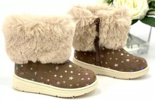 Cat Jack Booties Toddler Girl s Size 5 Taupe Faux Fur Fashion Boots NEW
