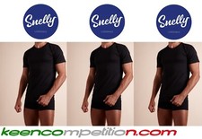 SNELLY 3 T-SHIRT MAGLIE INTERNE GIROCOLLO UOMO MANICA CORTA 100% COTONE NERO
