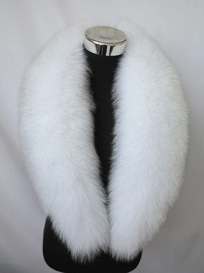 100 Real fox fur collar neck wrap scarf women jacket collar white collar
