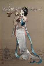 Chinese real mulberry silk thread,suzhou hand embroidery kits:ancient lady 24"