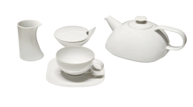 Servizio da Thé per 6 persone Rosenthal Free Spirit Weiß in Porcellana 9 Pezzi