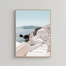 Calm Mykonos Sea, Santorini Greece Poster Premium Quality Choose your Size