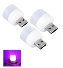 3 pc Bundle Mini USB LED Night Light Purple Cute Portable Atmosphere Plug-in
