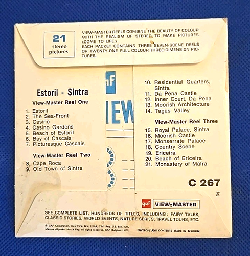 SCARCE Gaf C267 E From Estoril to Sintra Portugal view-master 3 Reels Packet - Picture 4 of 4
