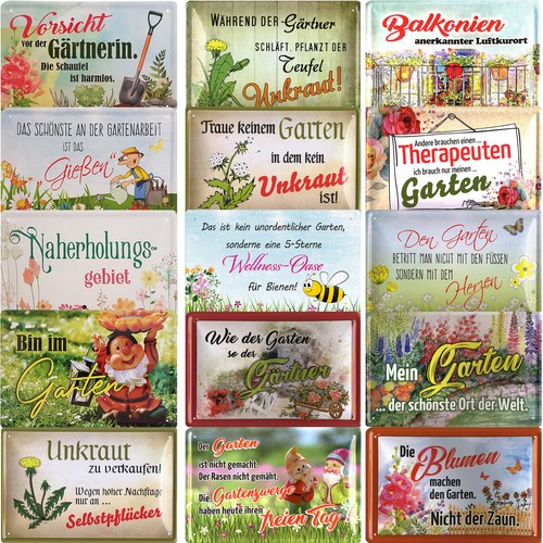 Garten Blechschilder 20x30cm Wellness Oase Hobby Gärtner Blumen