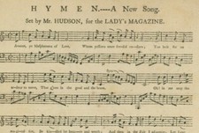 1773 Mr. Hudson Hymen Sheet Music w/ Lyrics Revolutionary War Lady's Magazine