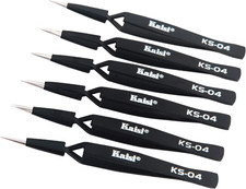 6 PCS Cross Locking Tweezers Set, Anti-Static Stainless Steel Tweezers Set for C