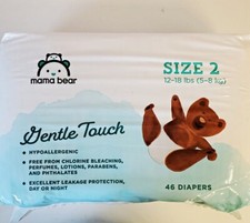 New Mama Bear Gentle Touch Diapers Hypoallergenic Size 2 Pack of 46