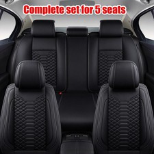 Full Set Leather Seat Covers 5-seats Protector Black Pickup Truck Suv Universal Full Set Leather Seat Covers 5-seats Protector Black Pickup Truck Suv Universal