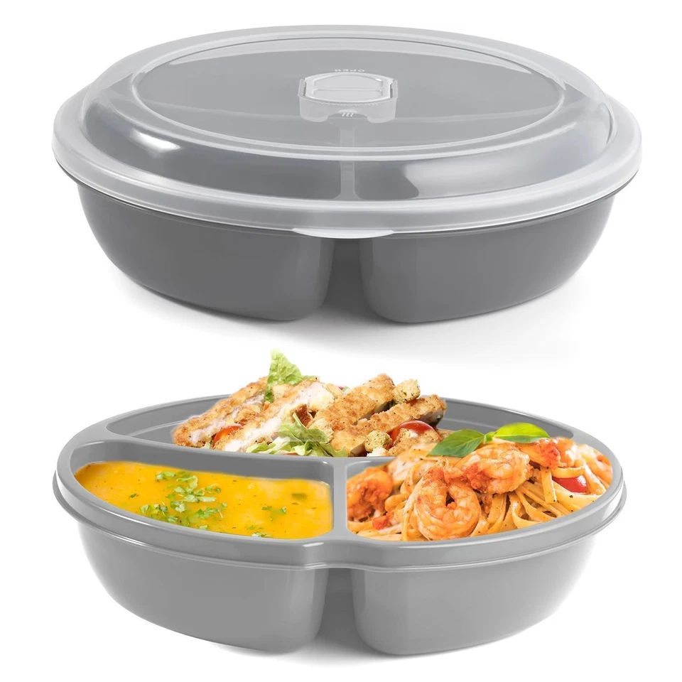 Mikrowellenteller mit Deckel Mikrowellen Töpfe Schüssel Geschirr Suppentopf Dose - Bild 4 von 4