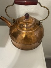 Revere Ware 18 01 Copper Tea Kettle Rome NY Wood Handle Vintage Rustic