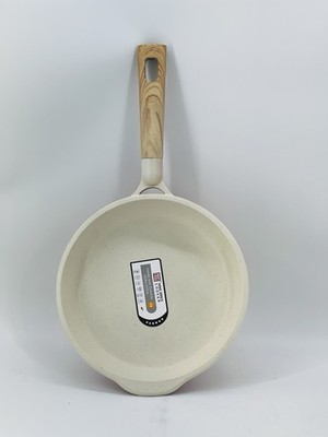 Fry Pan White and Orange Color Nonstick Induction Dishwasher Safe