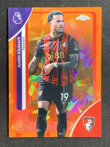 Justin Kluivert 2025-26 Topps Chrome Sapphire Premier League Orange Base /25 #1