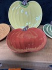 Vintage Lot 4 Williams Sonoma Glazed Ceramic Pumpkin Shaped Plates Fall Harvest — photo 2