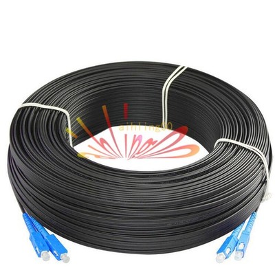 100M Outdoor SC SM Duplex FTTH Drop Patch Cord SC G657 Fiber Optic Cable Jumper