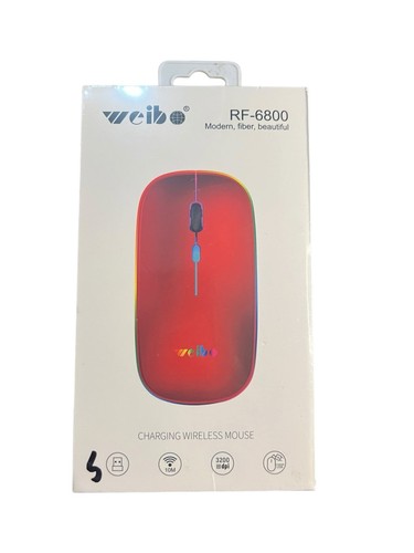 Weibo RF-6800 Wireless Optical Mouse Red Bluetooth 2.4GHz RGB NEW SEALED