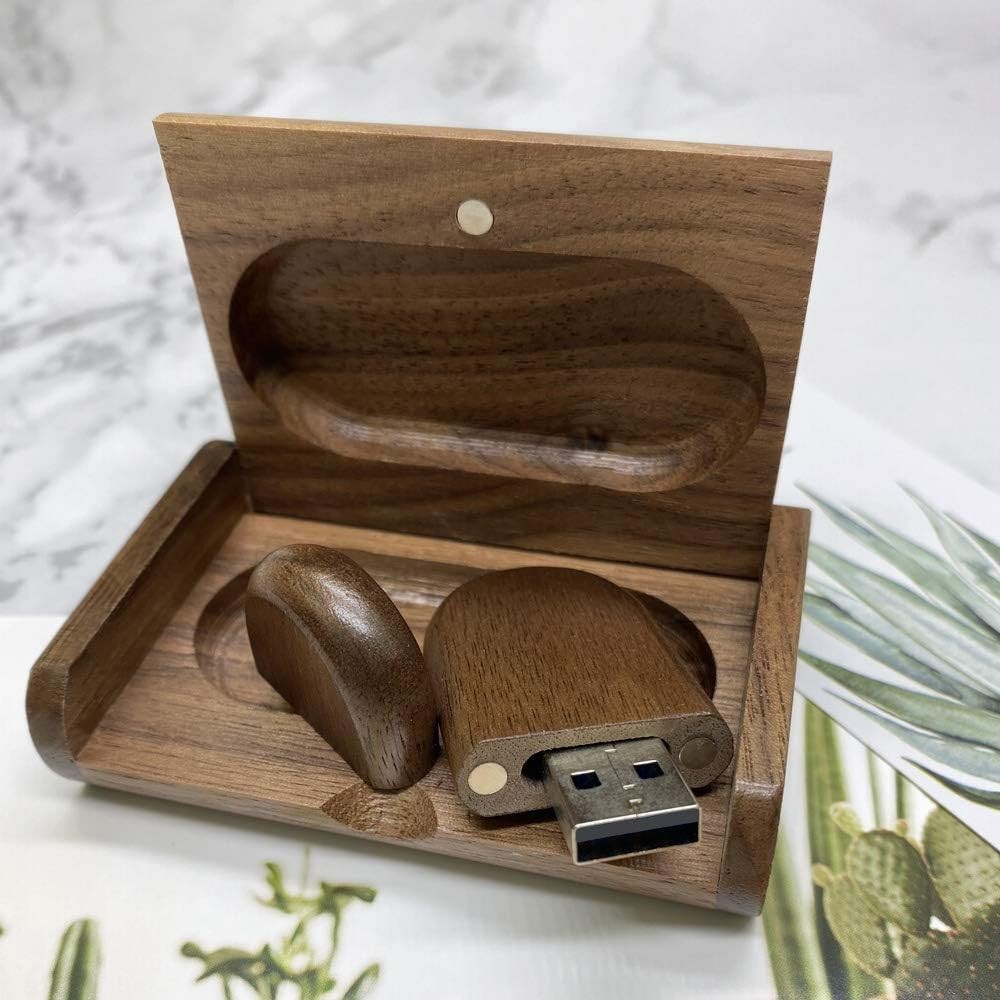 Wood USB 3.0 Walnut Brown Flash Drive w/Matching Wood Box USA Ship 32 gb