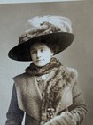 Antique RPPC real photo postcard wealthy woman lady fashion hat fur portrait — photo 4