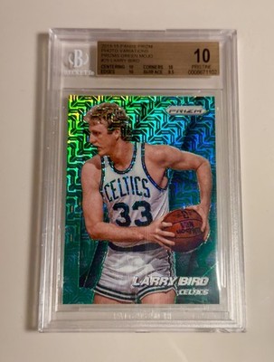 Larry Bird 2014-15 Panini Prizm Green Mojo /25 Photo Variation BGS 10 PRISTINE