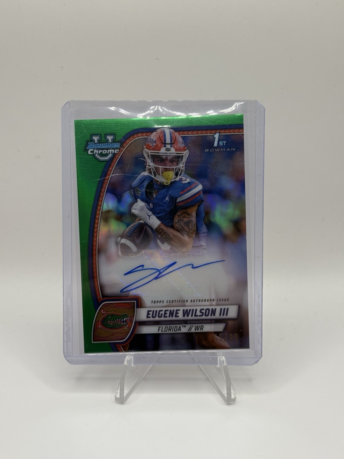 2024 Bowman U Chrome Eugene Wilson III 1st Rookie Card Auto Green /99 Florida