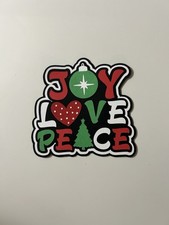 Joy Love Peace Christmas Scrapbook Title Handmade Paper Pieced Die Cut