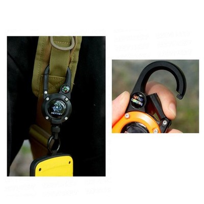 1Pcs Steel Wire Rope Retractable Pull Reel Carabiner Key Chains Multiple Tool