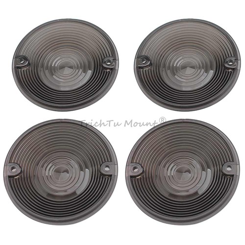 4x Flat Smoke LED Turn Signal Lenses Cover for Harley Touring Electra Road Glide - Picture 22 of 23