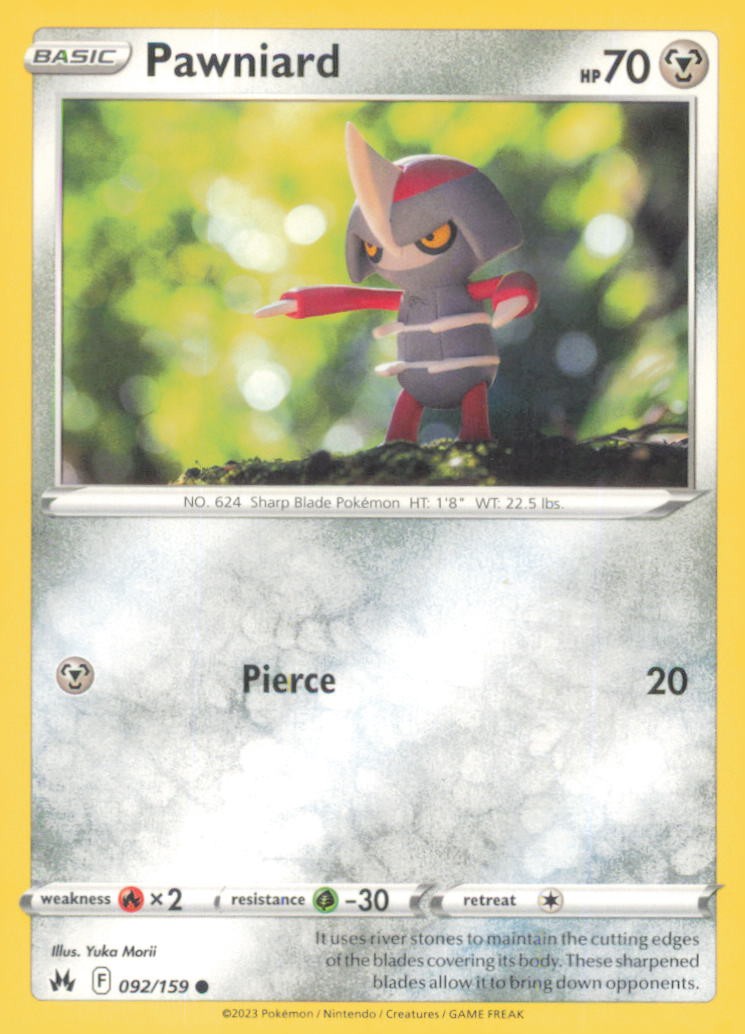 PAWNIARD 092/159 COMMON CROWN ZENITH POKEMON NEAR MINT
