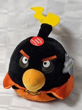 ANGRY BIRDS SPACE PLUSH TEDDY DOLL NEW WITH TAGS OLD STOCK NWT BLACK AND ORANGE