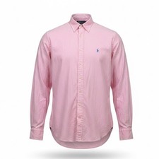 Polo Ralph Lauren Mens Pink Button-Down Shirt Classic Fit Long Sleeve Size 17.5