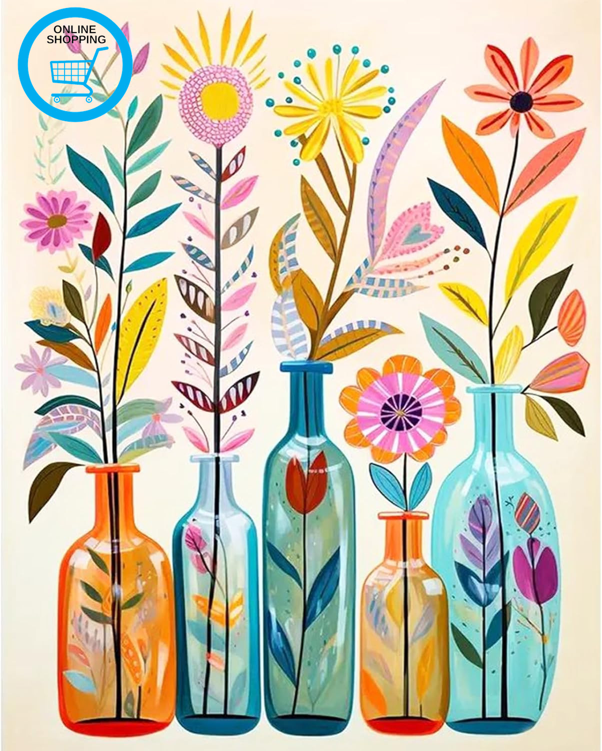 Paint by Numbers for Adults, Painting Kits for Beginners on Clear Symbols Colore
