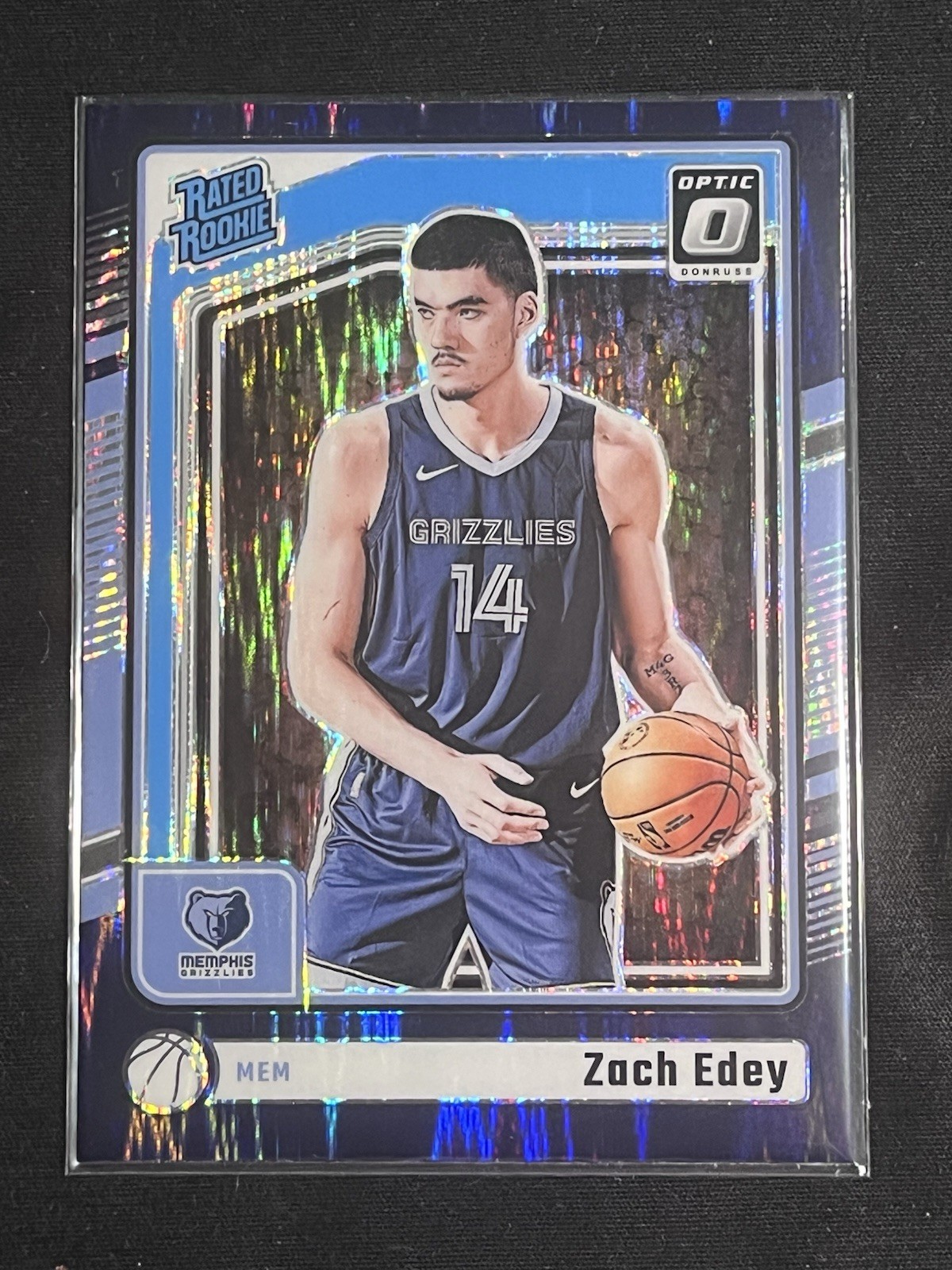 2024-25 Donruss Optic #288 Zach Edey Purple Shock Prizm Grizzlies Rookie RC