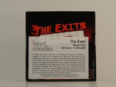 THE EXITS NEON CITY (492) 6 Track Promo CD Album including Card Sleeve 