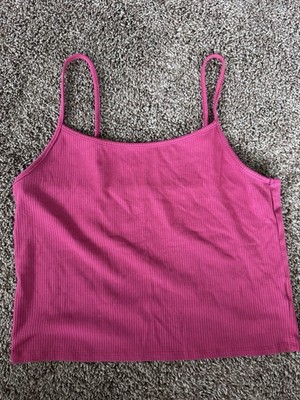 Pink/ Red American Eagle Spaghetti Strap Adjustable Crop Top Tank Top Women s 