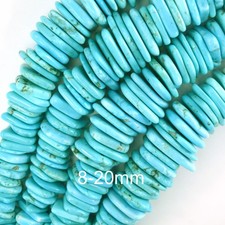 8-20mm graduated blue turquoise irregular heishi disc beads 15" strand