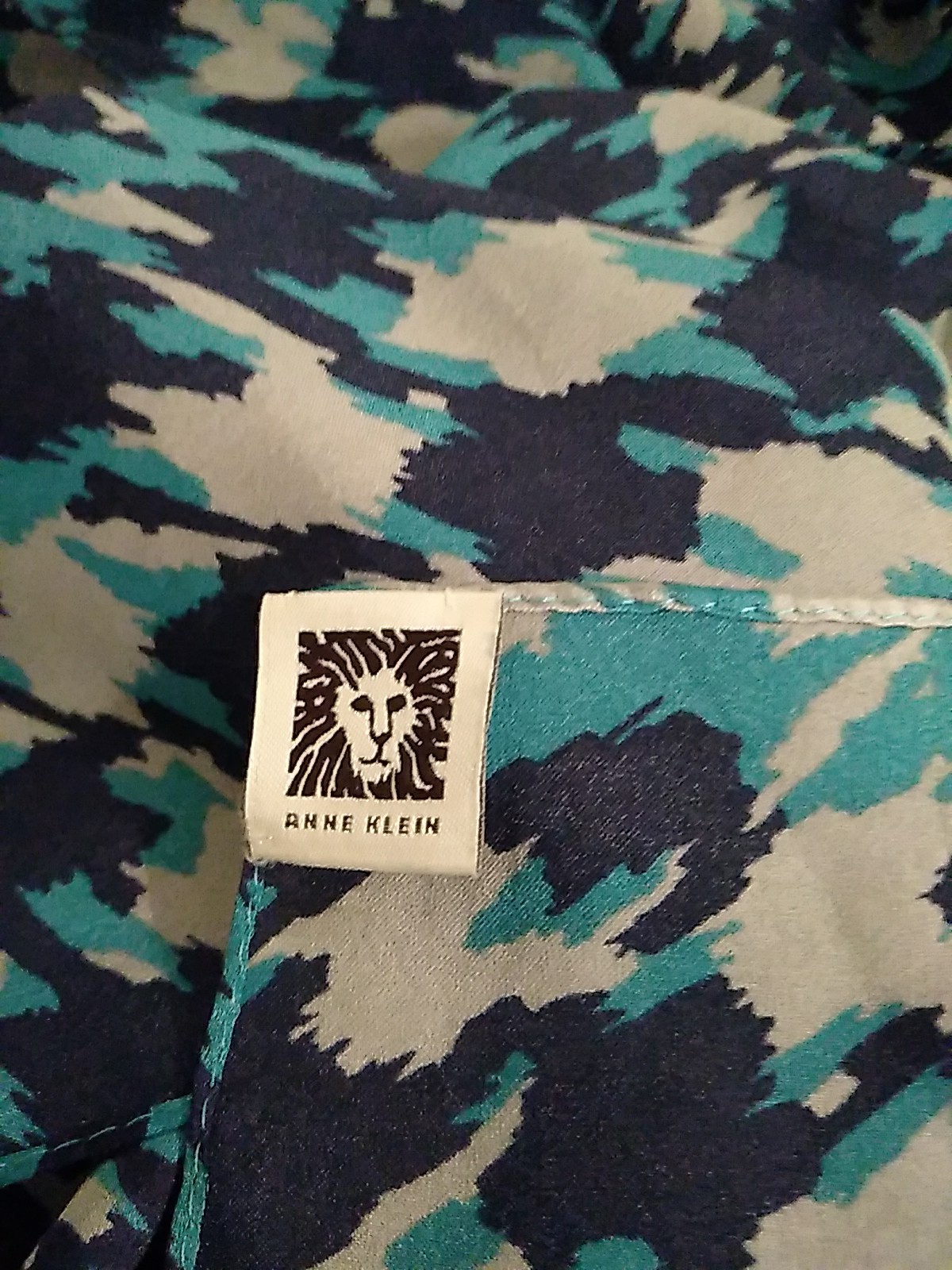 Anne Klein Scarf Rectangular Abstract Print Blue … - image 9