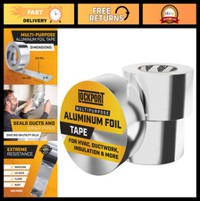 2" x 225 ft Aluminum Foil Tape - 3 Pack, HVAC Duct Sealing, Heat Insulation, Wat