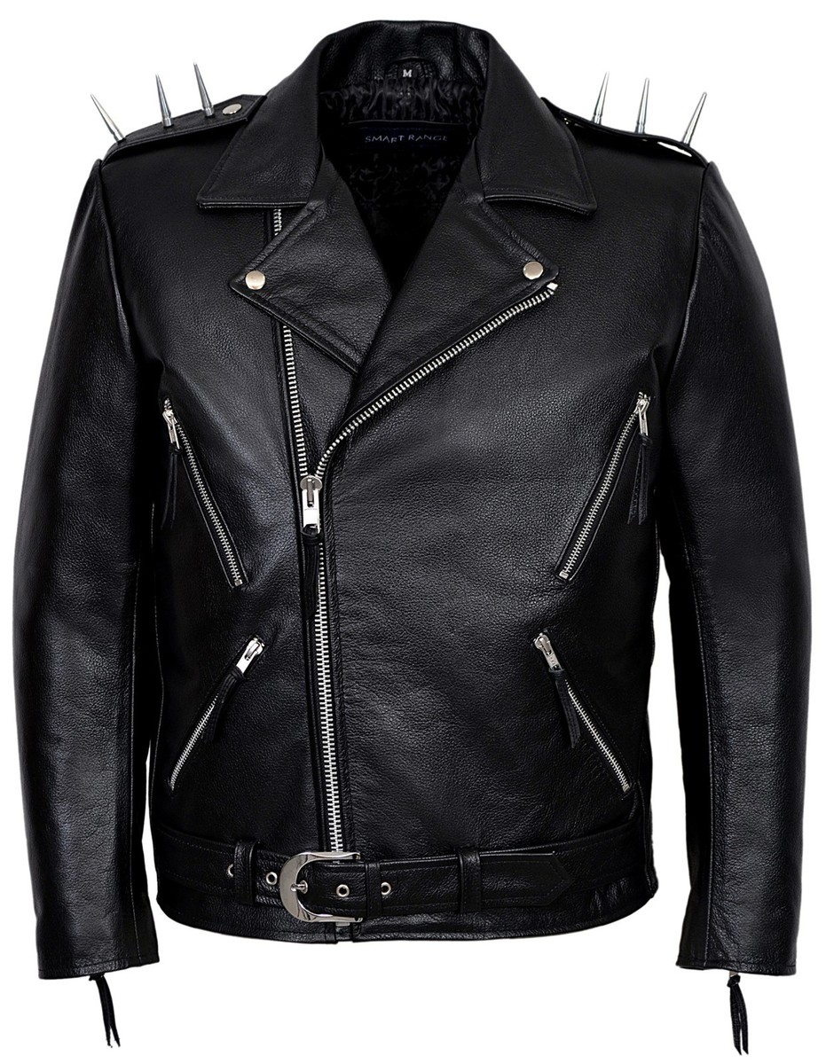 Men's GHOST RIDER SPIKE Cruiser Biker Style Motorcycle Cowhide
