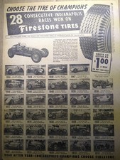 MAY 31, 1951 NEWSPAPER PG #2721- FIRESTONE TIRES WON 28 STRAIGHT INDY 500 RACES