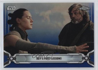 2019 Topps Star Wars Chrome Legacy Blue Refractor 19/99 Rey Luke Skywalker w3d