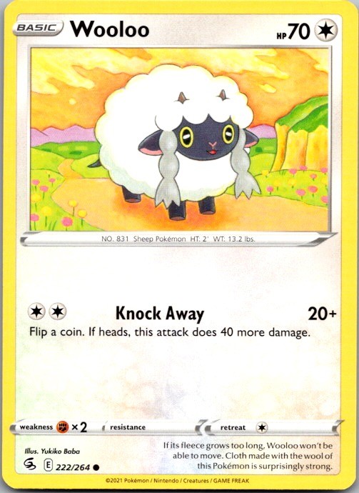 Wooloo 222/264 Common Fusion Strike Pokemon Near Mint