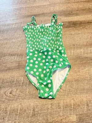 Old Navy Green Flower Swimsuit Girls 