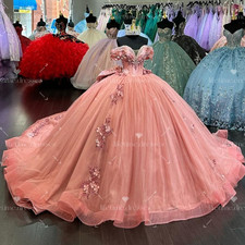 Pink Quinceanera Dresses Sweet 15 16 Girl Floral XV New Arrival Party Ball Gowns