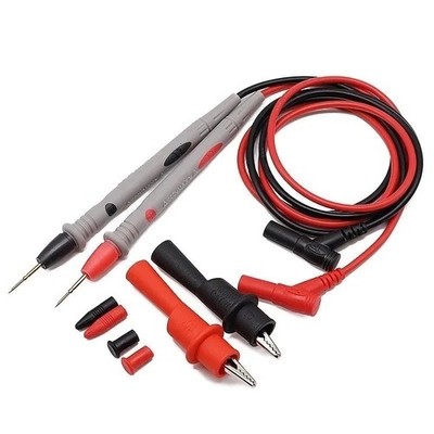 1 Paar Digital Multimeter Messleitungen weicher Silikon Draht Nadelspitze mit Clips