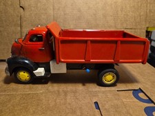 RARE Yonezawa Tin Dump Truck 12" Vintage Crank Dump Friction Made In Japan