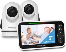 Remote Control Cameras Video Baby Monitor with 2 Cameras and 5" Screen Display